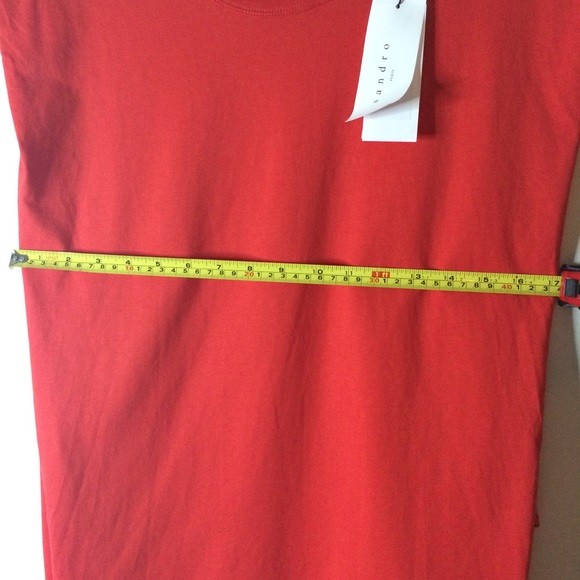 Sandro Red Front Tie Sleeveless Blouse Cotton - Picture 15 of 16